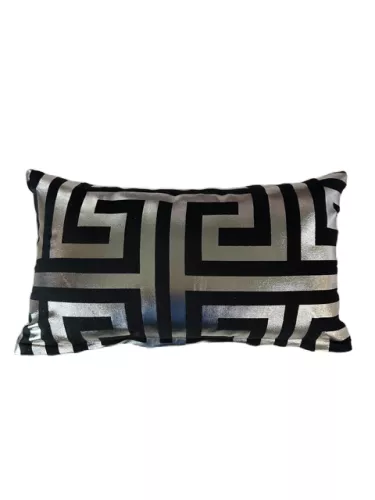  Pillow Greek Black/Silver 30x50cm