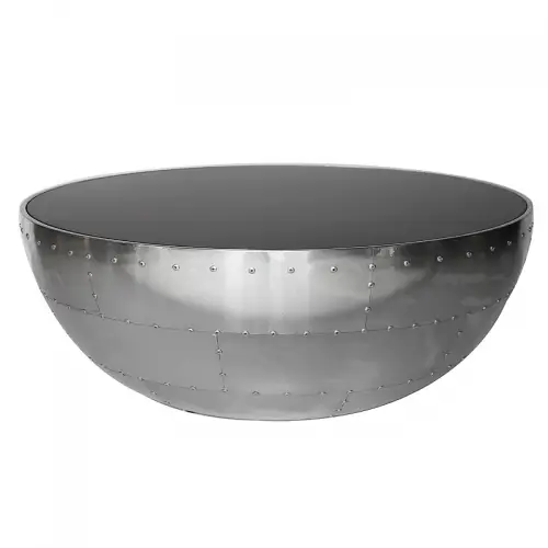 By Kohler  Coffee Table Braden 82x82x34cm silver black top (115083)