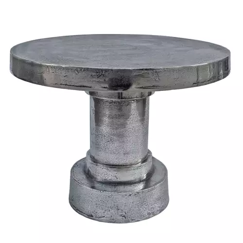 By Kohler  Table Sofia round raw silver 63x63x46cm (115674)