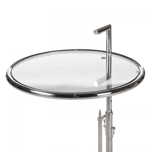 By Kohler  Design side Table Dwayne silver with clear glass (102317)