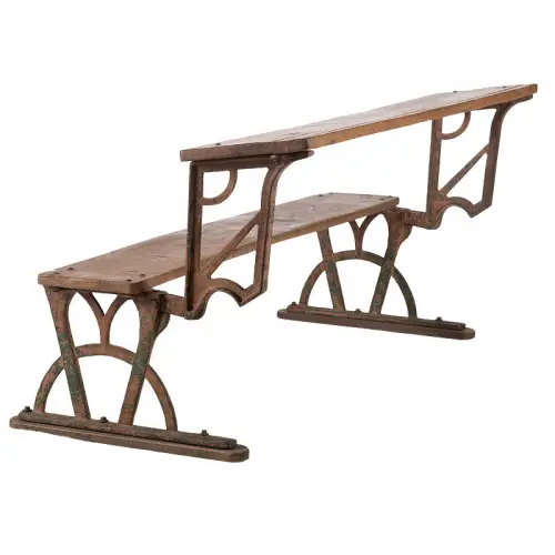 By Kohler  Iron & Wooden Bench Davis 170x60x68cm vintage (110902)