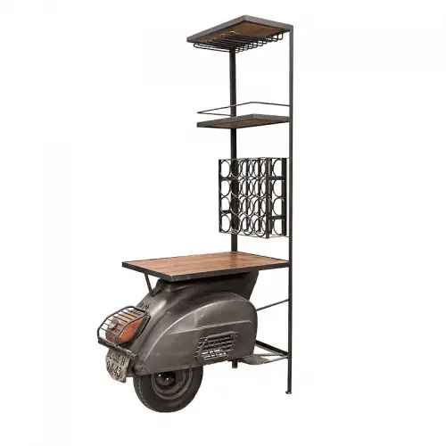 By Kohler  Iron & Wooden Rack Scooter 54x100x187cm wine rack (110900)