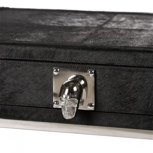 By Kohler  Side Table Duncan black bull skin with skull handle (110009)