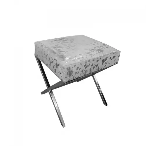 By Kohler  Hocker Danny 40x40x50cm x-Leg silver cream (107368)