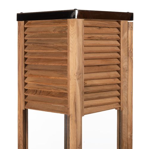 By Kohler  Lantern 30x30x126cm Louvre Large wood glas luxury finnished (107890)