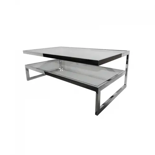 By Kohler  Coffee Table Dax 140x70x45cm silver Clear Glass (109804)