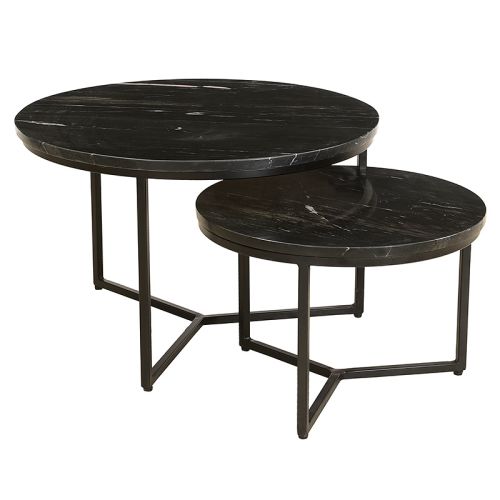 By Kohler  Coffee Table Tatum Marble Black Set of 2 (200270)