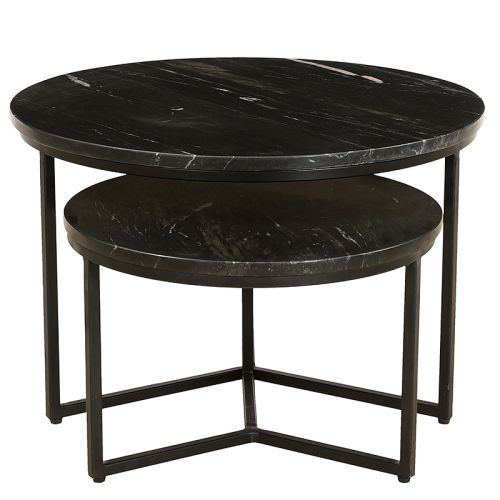 By Kohler  Coffee Table Tatum Marble Black Set of 2 (200270)