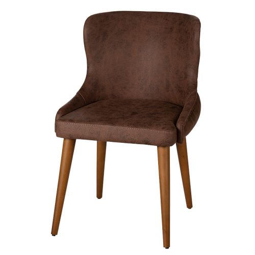 By Kohler  Istanbul Arm dining chair brown leather (200316)