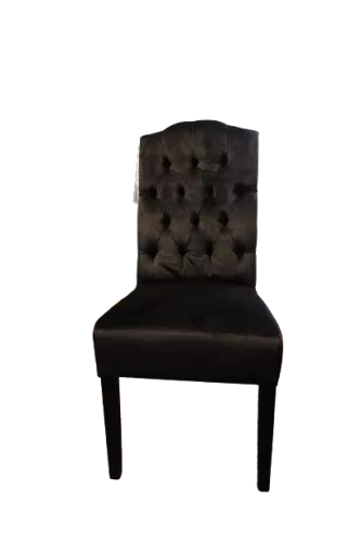 By Kohler  SALE Bryan Side dining chair - Juke Onyx 169 - Black Legs - Silver Skull - Silver Nails (112716)