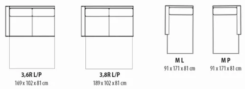 By Kohler  Como Corner Sofa with Bed (160x198cm) (202279)